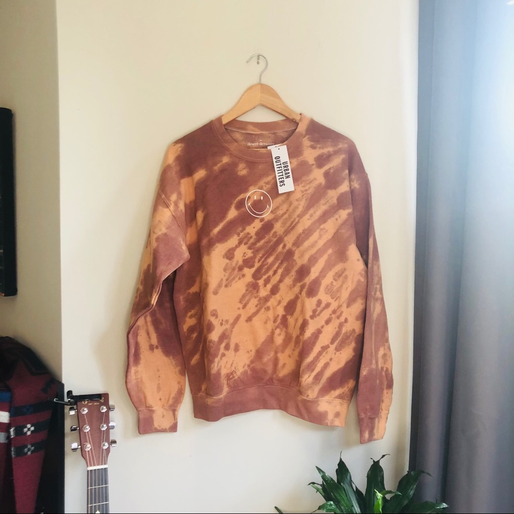 UO desert dreamer tie-dye smiley crew sweatshirt